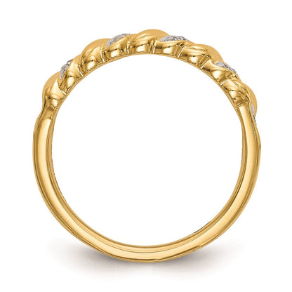14K Gelbgold Ehering mit natürlichen Diamanten
