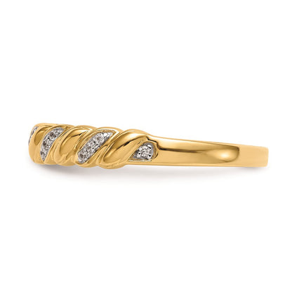 14K Gelbgold Ehering mit natürlichen Diamanten