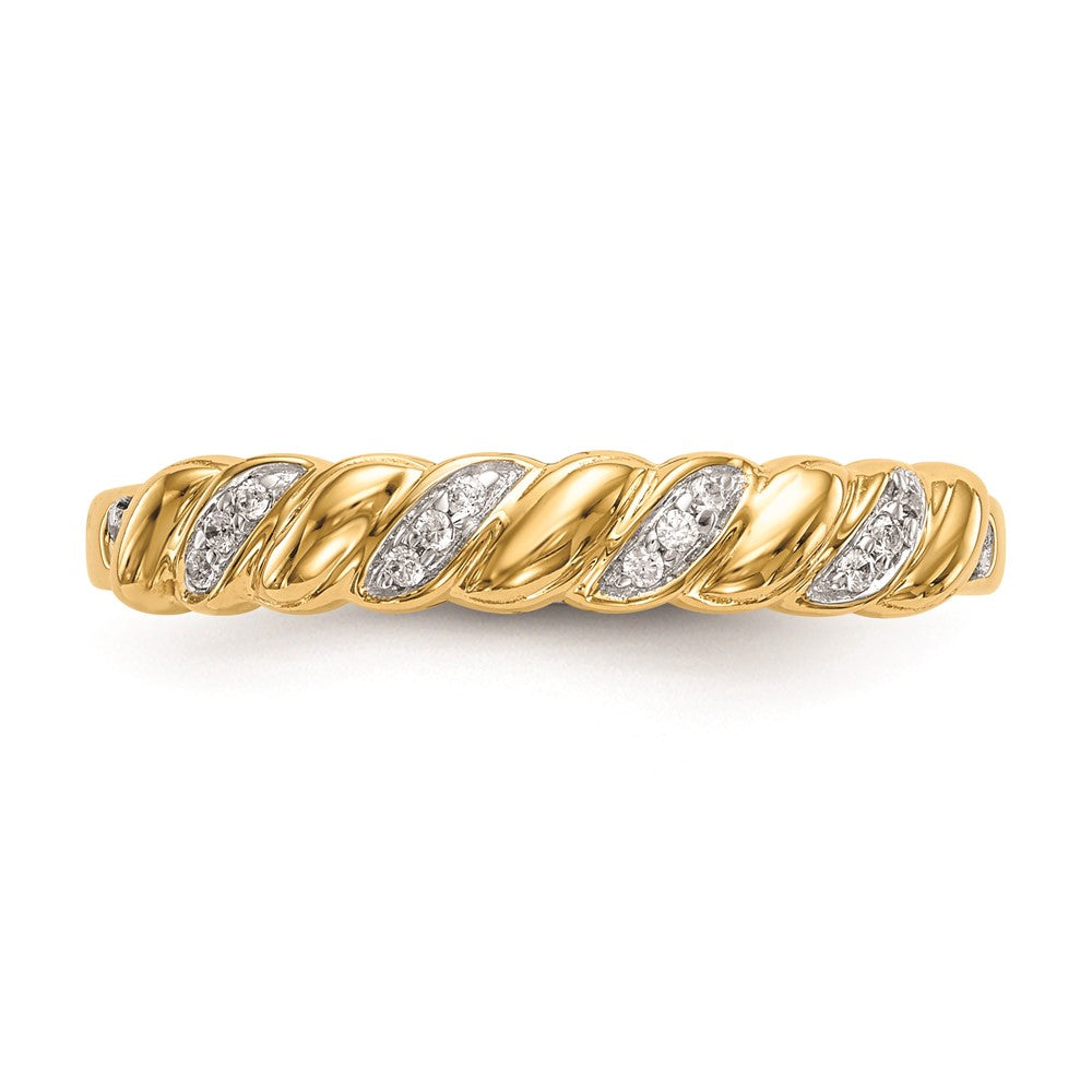 14K Gelbgold Ehering mit natürlichen Diamanten