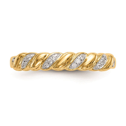 14K Gelbgold Ehering mit natürlichen Diamanten