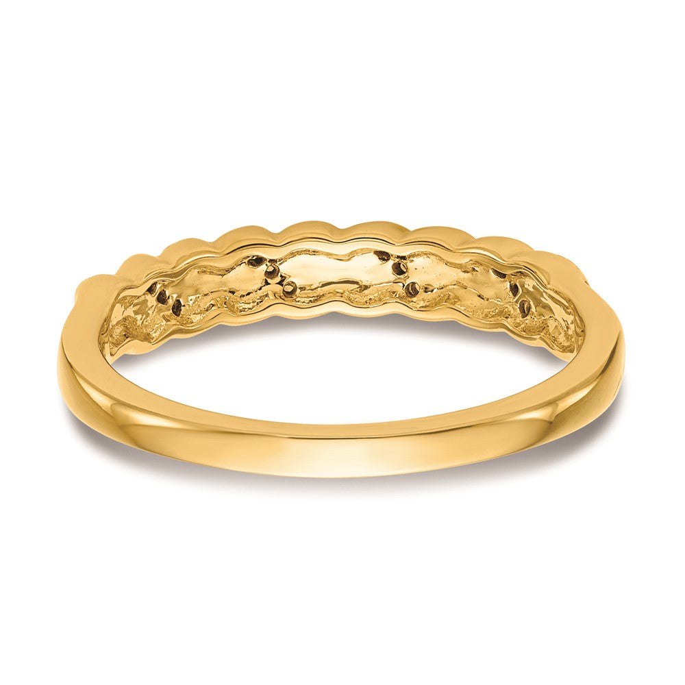 14K Gelbgold Ehering mit natürlichen Diamanten