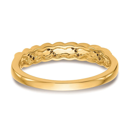 14K Gelbgold Ehering mit natürlichen Diamanten