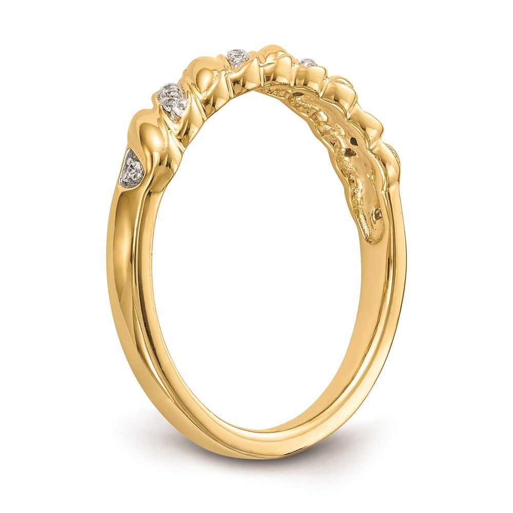 14K Gelbgold Ehering mit natürlichen Diamanten