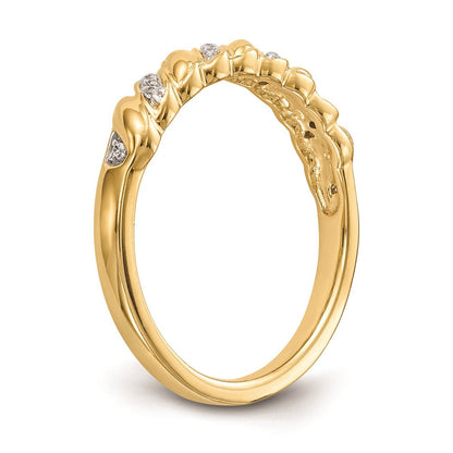 14K Gelbgold Ehering mit natürlichen Diamanten