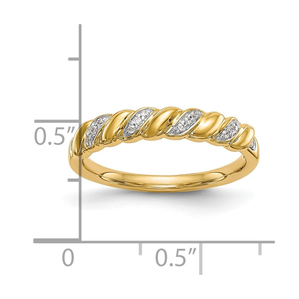 14K Gelbgold Ehering mit natürlichen Diamanten