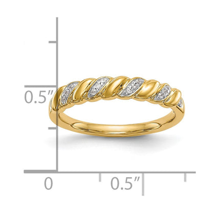 14K Gelbgold Ehering mit natürlichen Diamanten