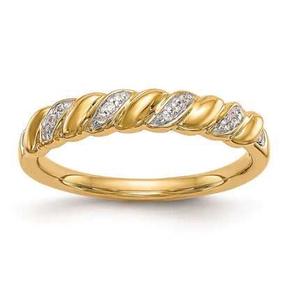 14K Gelbgold Ehering mit natürlichen Diamanten