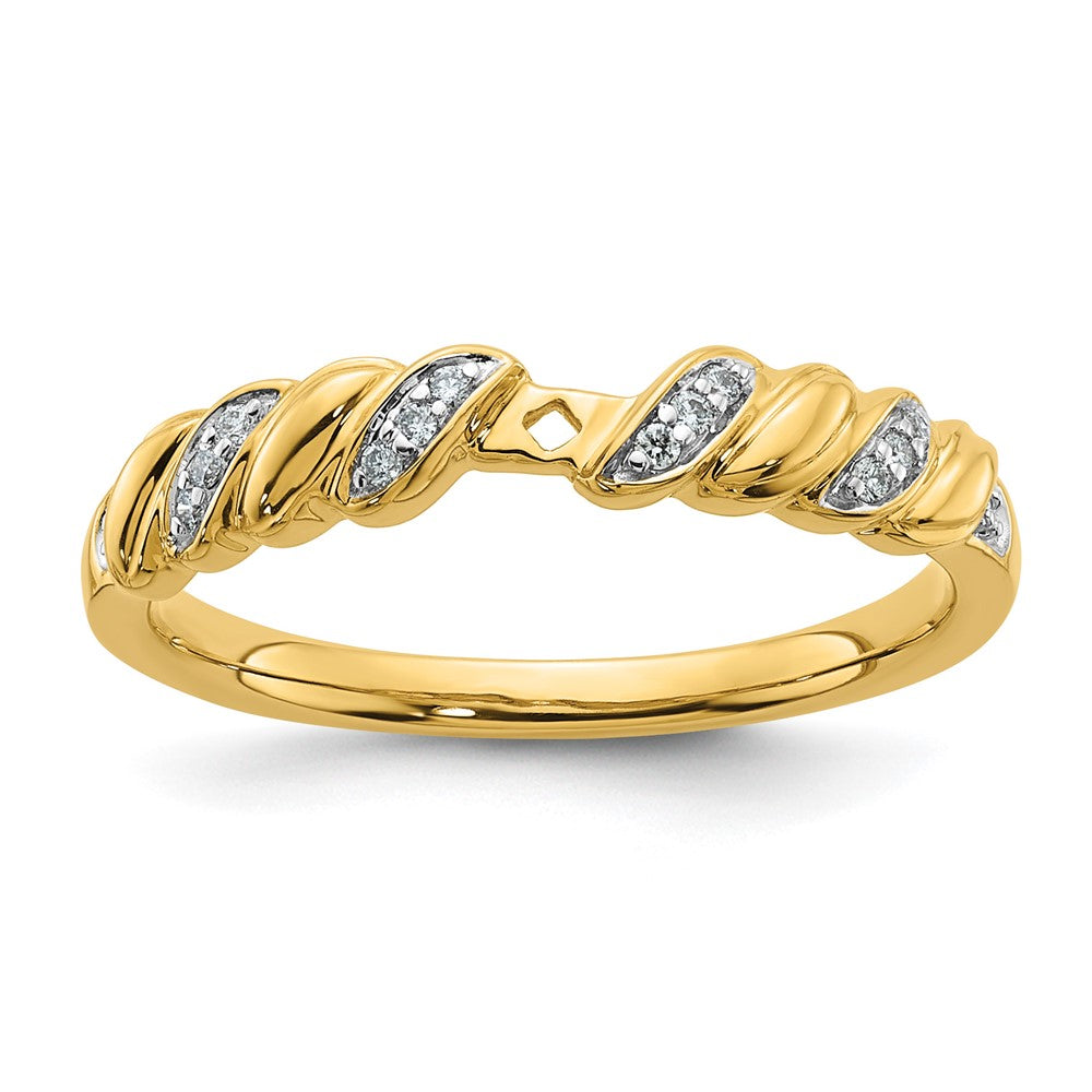 14K Gelbgold Kreuz-Verlobungsring mit Labordiamant in Krappenfassung