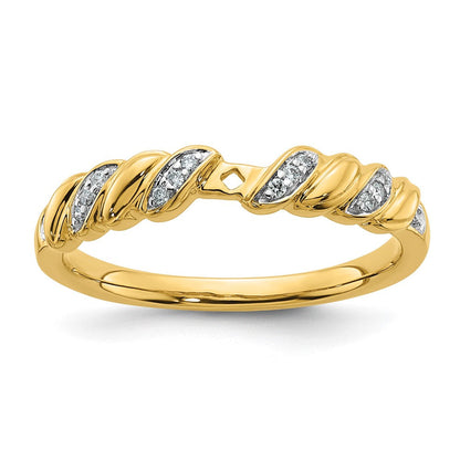 14K Gelbgold Kreuz-Verlobungsring mit Labordiamant in Krappenfassung