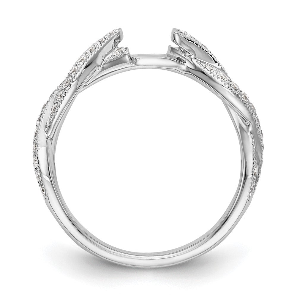 14K Weißgold Kreuz Stift Set 3/8 Karat Diamant Halbfassung Verlobungsring