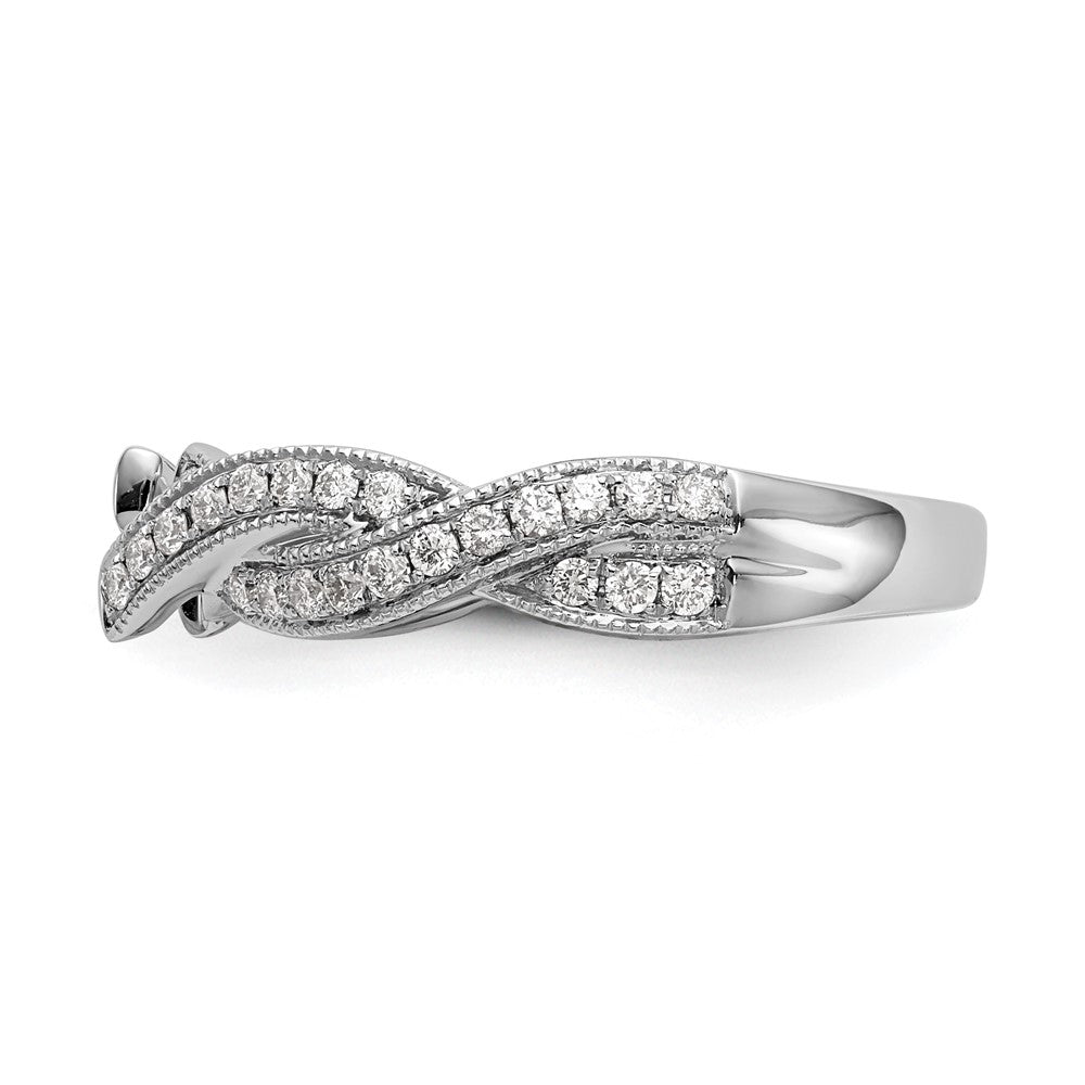 14K Weißgold Kreuz Stift Set 3/8 Karat Diamant Halbfassung Verlobungsring