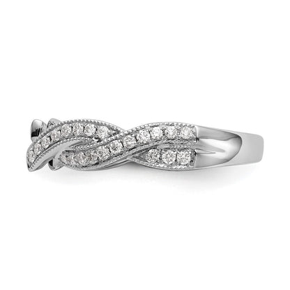 14K Weißgold Kreuz Stift Set 3/8 Karat Diamant Halbfassung Verlobungsring