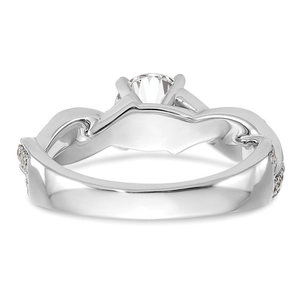 14K Weißgold Kreuz Stift Set 3/8 Karat Diamant Halbfassung Verlobungsring