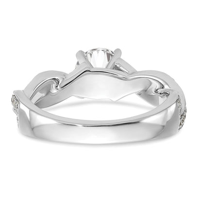 14K Weißgold Kreuz Stift Set 3/8 Karat Diamant Halbfassung Verlobungsring