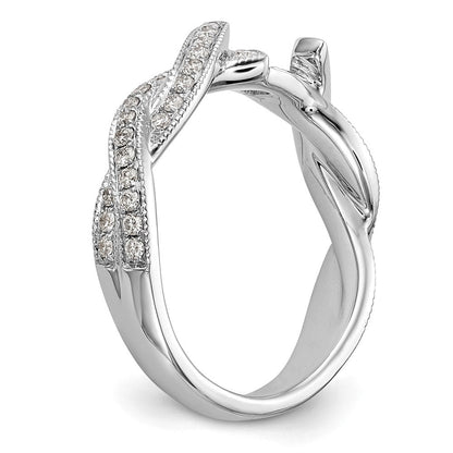 14K Weißgold Kreuz Stift Set 3/8 Karat Diamant Halbfassung Verlobungsring