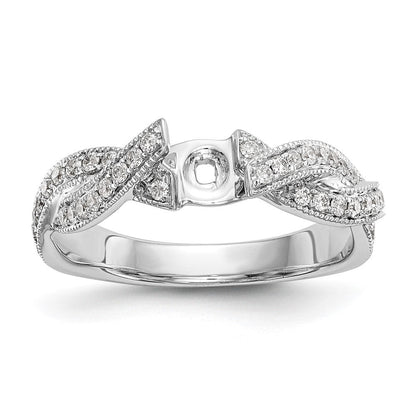 14K Weißgold Kreuz Stift Set 3/8 Karat Diamant Halbfassung Verlobungsring