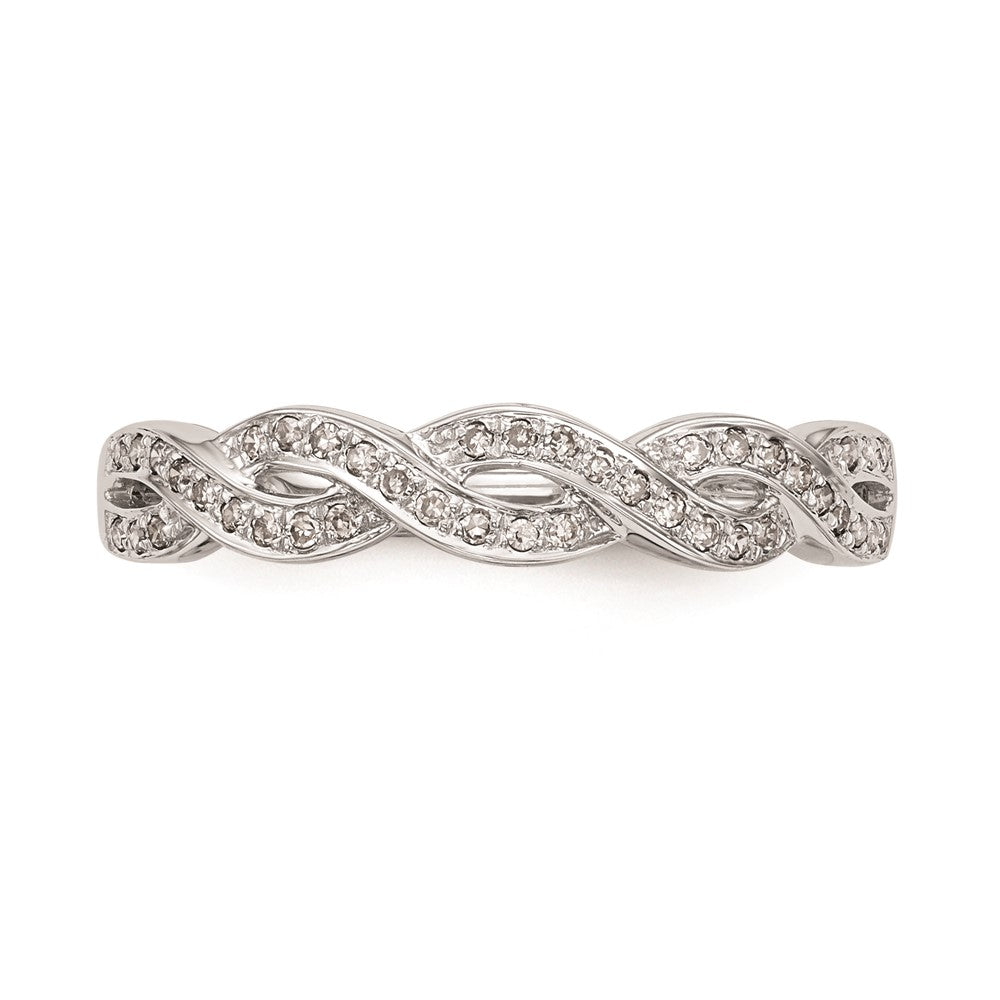 14K Weißgold Ehering mit natürlichen Diamanten