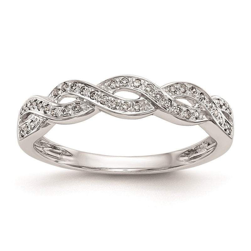 14K Weißgold Ehering mit natürlichen Diamanten