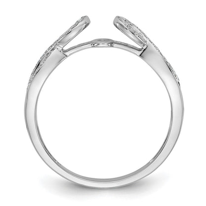 14K Weißgold Verlobungsring im Kreuz-Design mit simuliertem Diamant