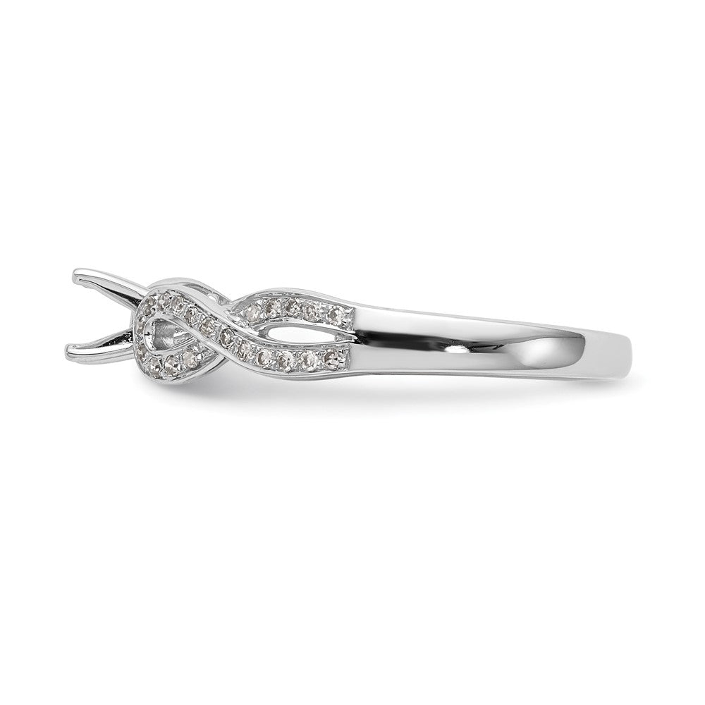 14K Weißgold Verlobungsring im Kreuz-Design mit simuliertem Diamant