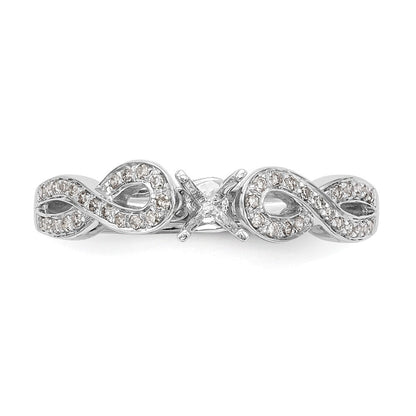 14K Weißgold Verlobungsring im Kreuz-Design mit simuliertem Diamant
