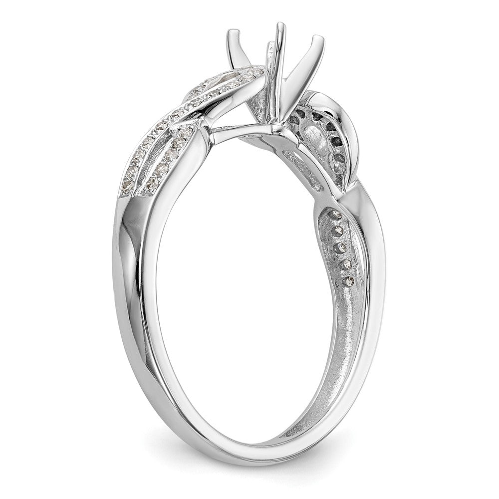 14K Weißgold Verlobungsring im Kreuz-Design mit simuliertem Diamant