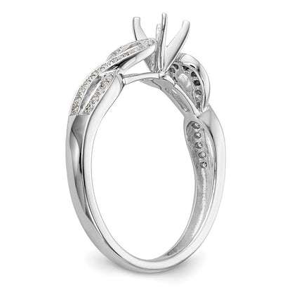 14K Weißgold Verlobungsring im Kreuz-Design mit simuliertem Diamant