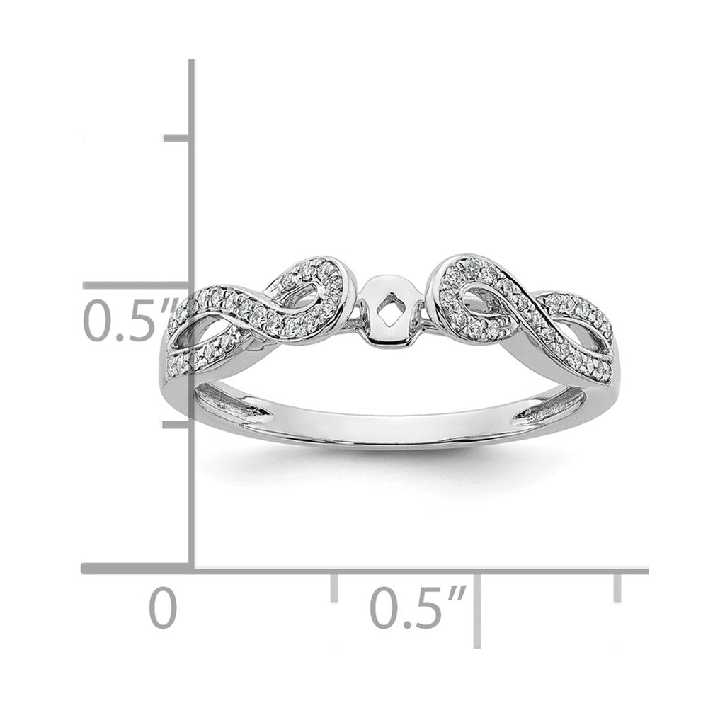 14K Weißgold Verlobungsring im Kreuz-Design mit simuliertem Diamant