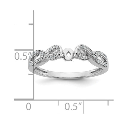 14K Weißgold Verlobungsring im Kreuz-Design mit simuliertem Diamant