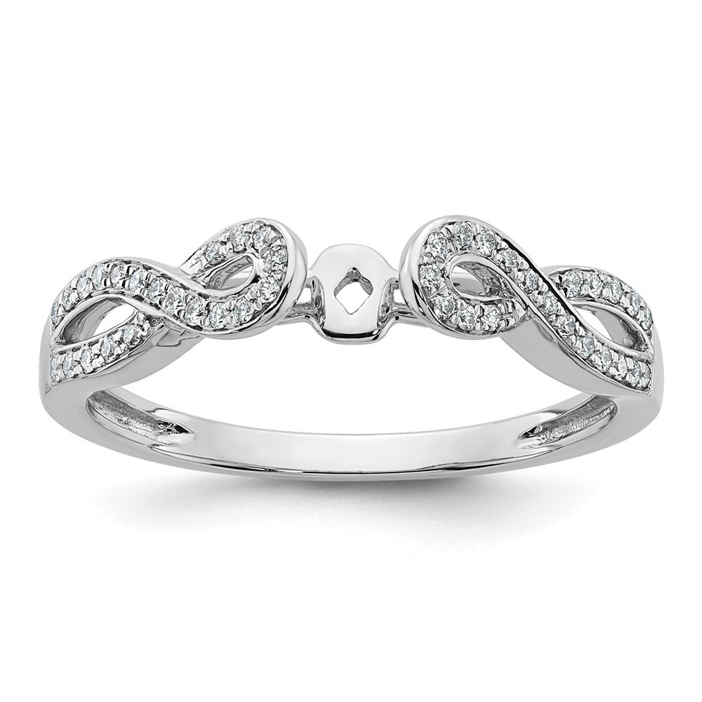 14K Weißgold Verlobungsring im Kreuz-Design mit simuliertem Diamant