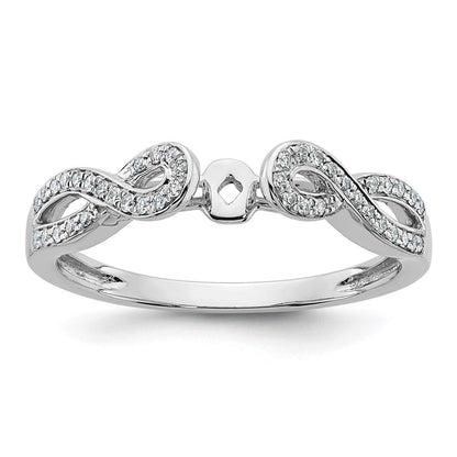 14K Weißgold Verlobungsring im Kreuz-Design mit simuliertem Diamant