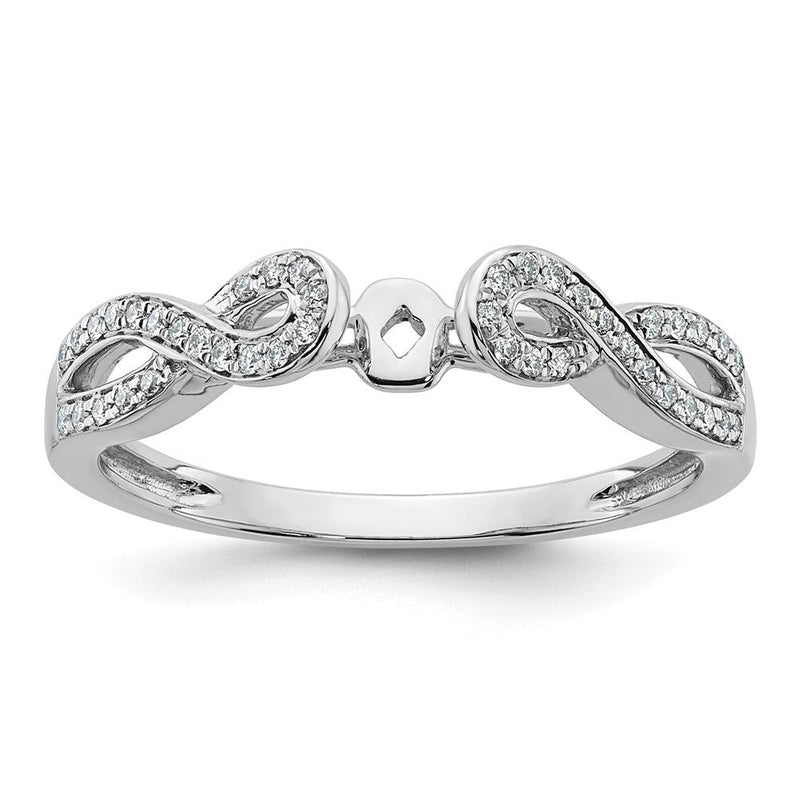 14K Weißgold Verlobungsring im Kreuz-Design mit simuliertem Diamant