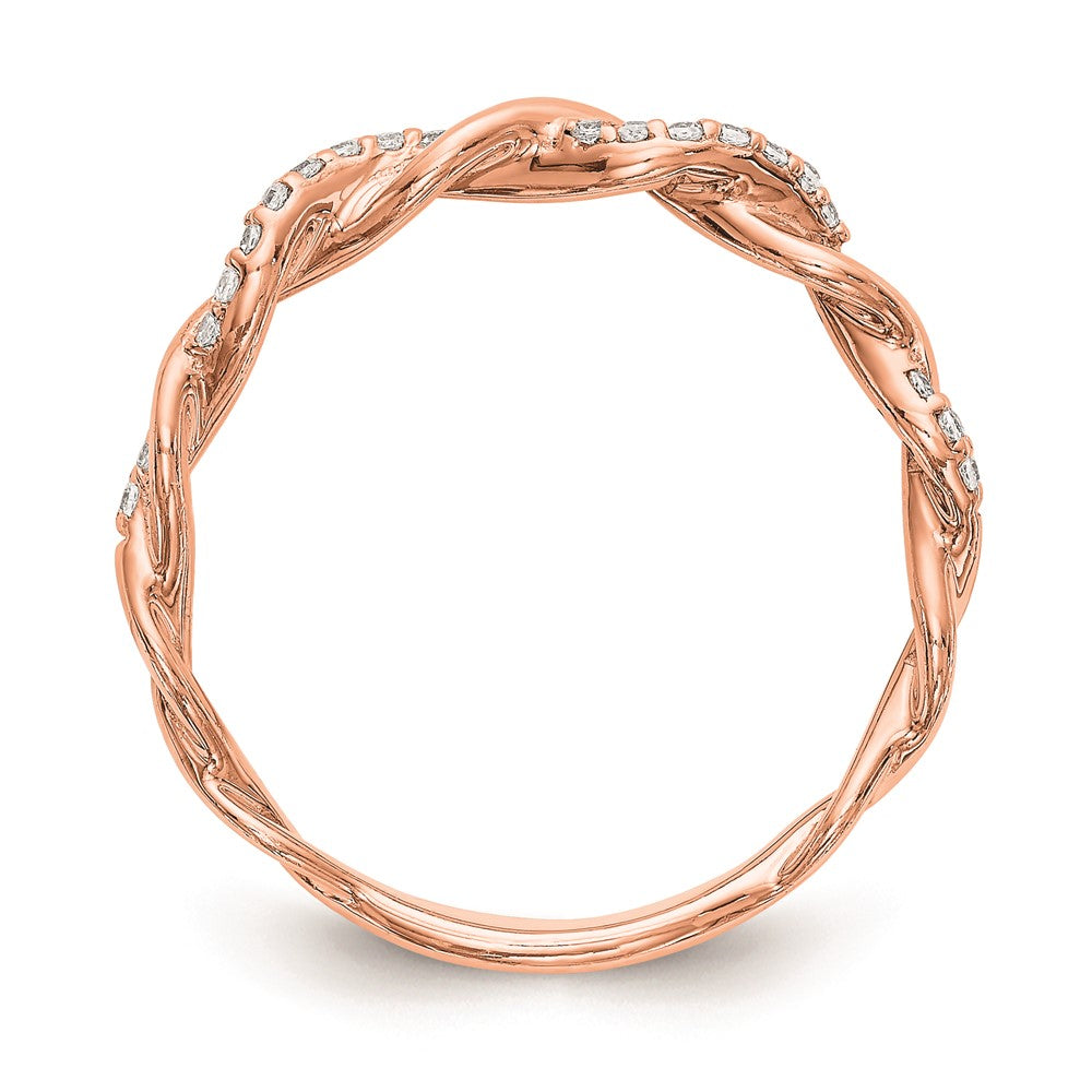 14K Roségold Ehering mit echten Diamanten