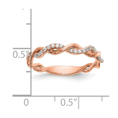 14K Roségold Ehering mit echten Diamanten