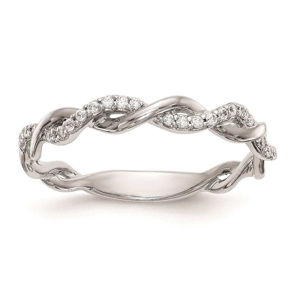 14K Weißgold Ehering mit natürlichen Diamanten