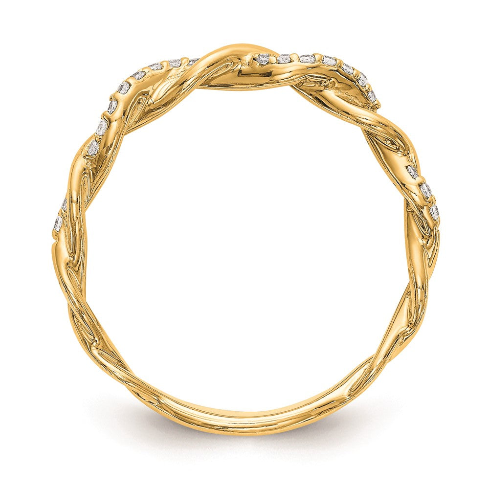 14K Gelbgold Ehering mit echten Diamanten