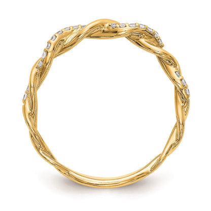 14K Gelbgold Ehering mit echten Diamanten