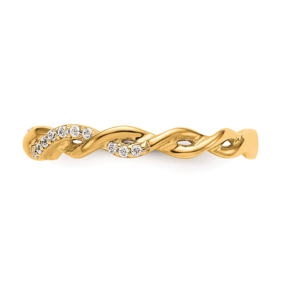 14K Gelbgold Ehering mit echten Diamanten