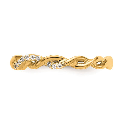 14K Gelbgold Ehering mit echten Diamanten
