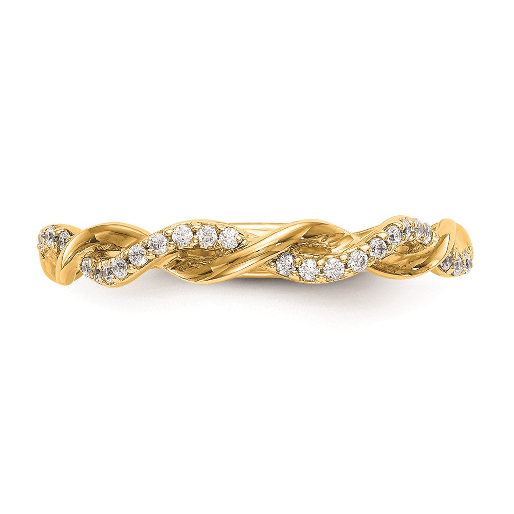 14K Gelbgold Ehering mit echten Diamanten