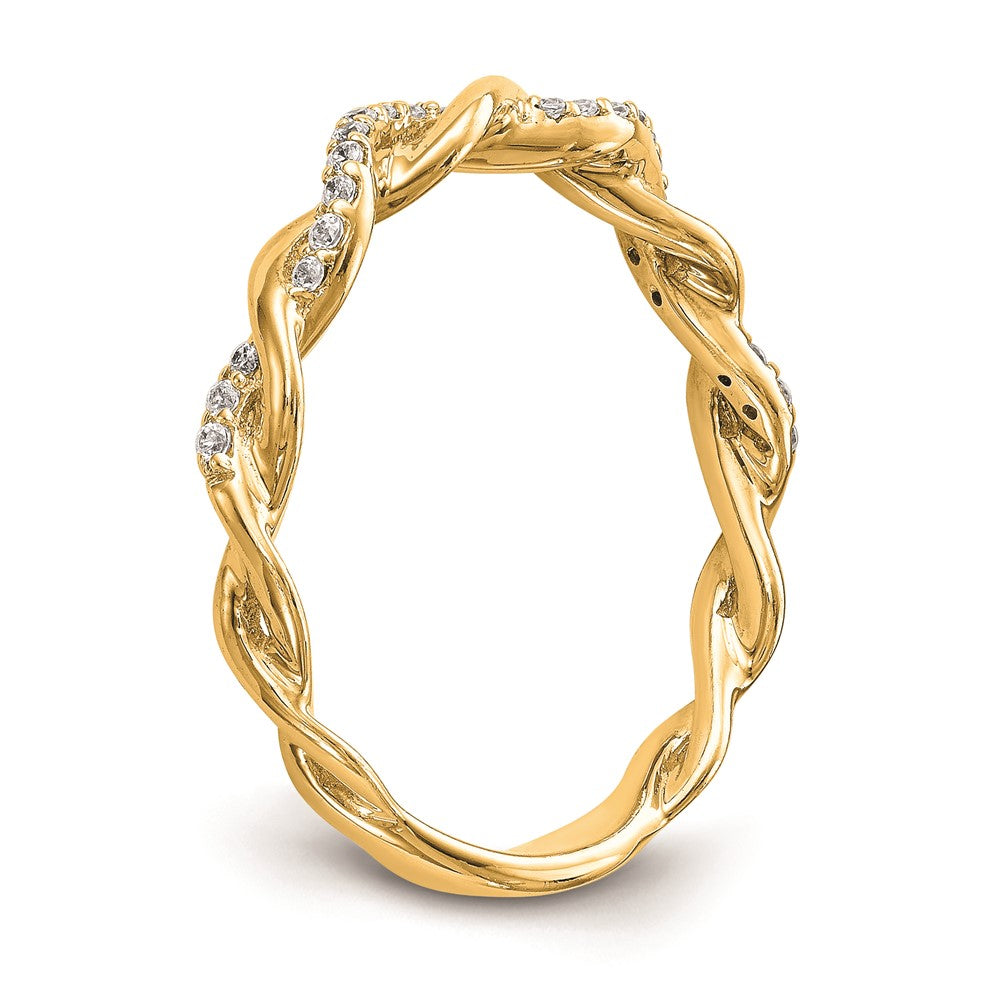 14K Gelbgold Ehering mit echten Diamanten