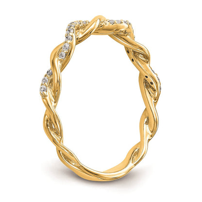 14K Gelbgold Ehering mit echten Diamanten