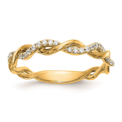 14K Gelbgold Ehering mit echten Diamanten