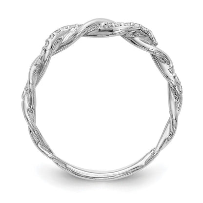 14K Weißgold 0,125 ct. Labor-Diamant VS/SI+ G+ Criss-Cross-Ehering