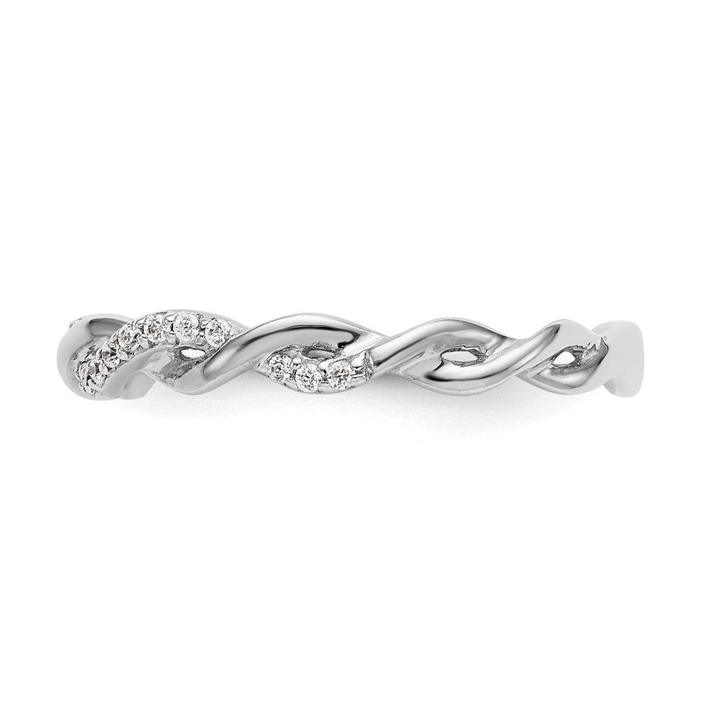 14K Weißgold 0,125 ct. Labor-Diamant VS/SI+ G+ Criss-Cross-Ehering