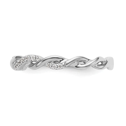 14K Weißgold 0,125 ct. Labor-Diamant VS/SI+ G+ Criss-Cross-Ehering