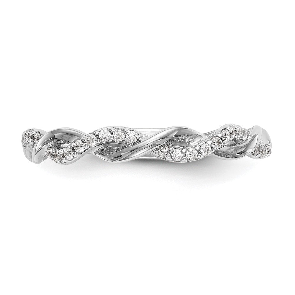 14K Weißgold 0,125 ct. Labor-Diamant VS/SI+ G+ Criss-Cross-Ehering