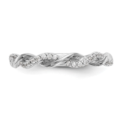 14K Weißgold 0,125 ct. Labor-Diamant VS/SI+ G+ Criss-Cross-Ehering