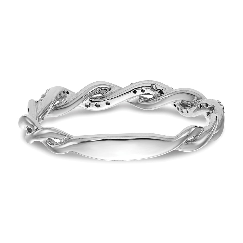 14K Weißgold 0,125 ct. Labor-Diamant VS/SI+ G+ Criss-Cross-Ehering