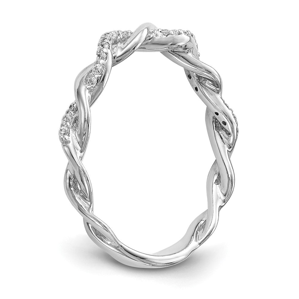 14K Weißgold 0,125 ct. Labor-Diamant VS/SI+ G+ Criss-Cross-Ehering